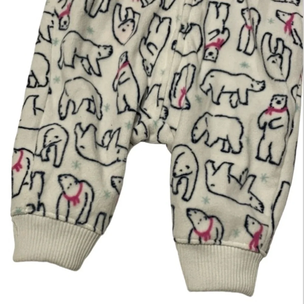 Carter’s Polar Bear Winter Fleece Onesie Full Zip Size 3m